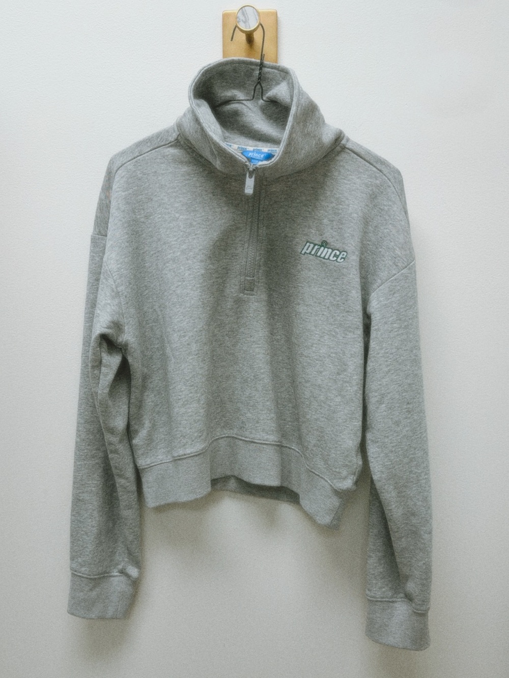 Prince Pickleball Women's Grey Quarter-Zip Funnel Neck Sweater.